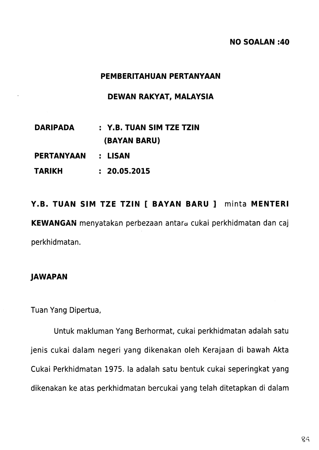 20.05.2015 Yb Tuan Sim Tze Tzin