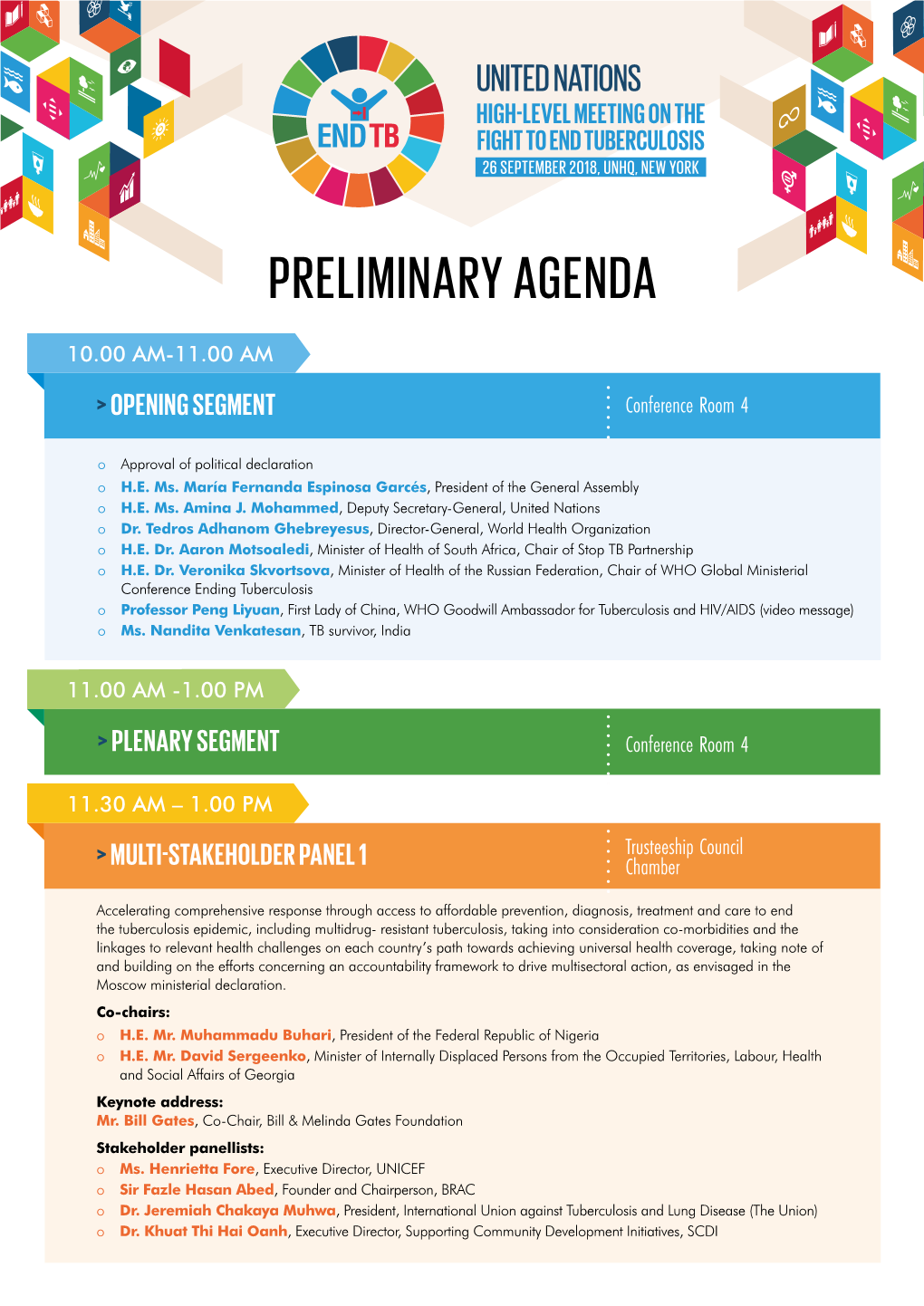 Preliminary Agenda