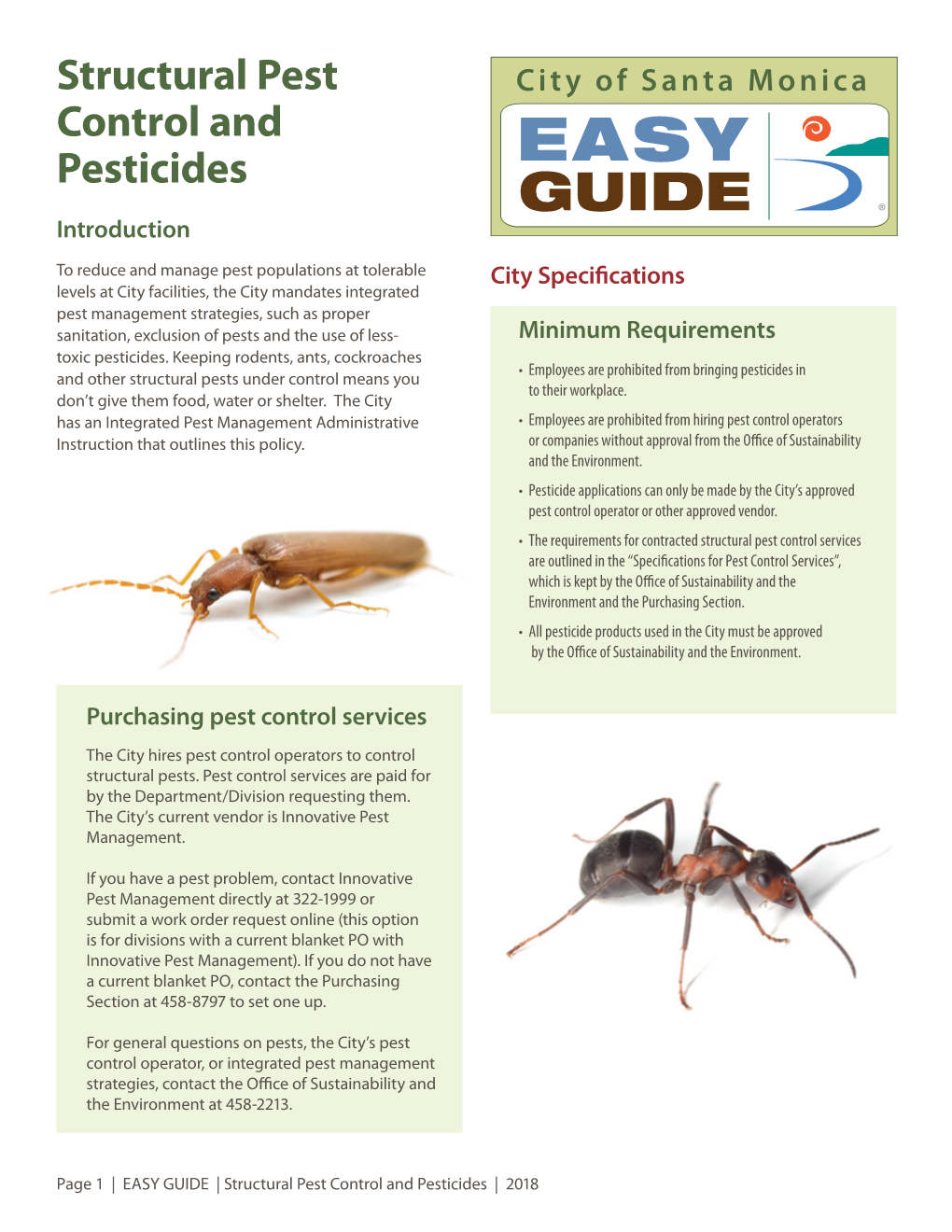 Structural Pest Control and Pesticides