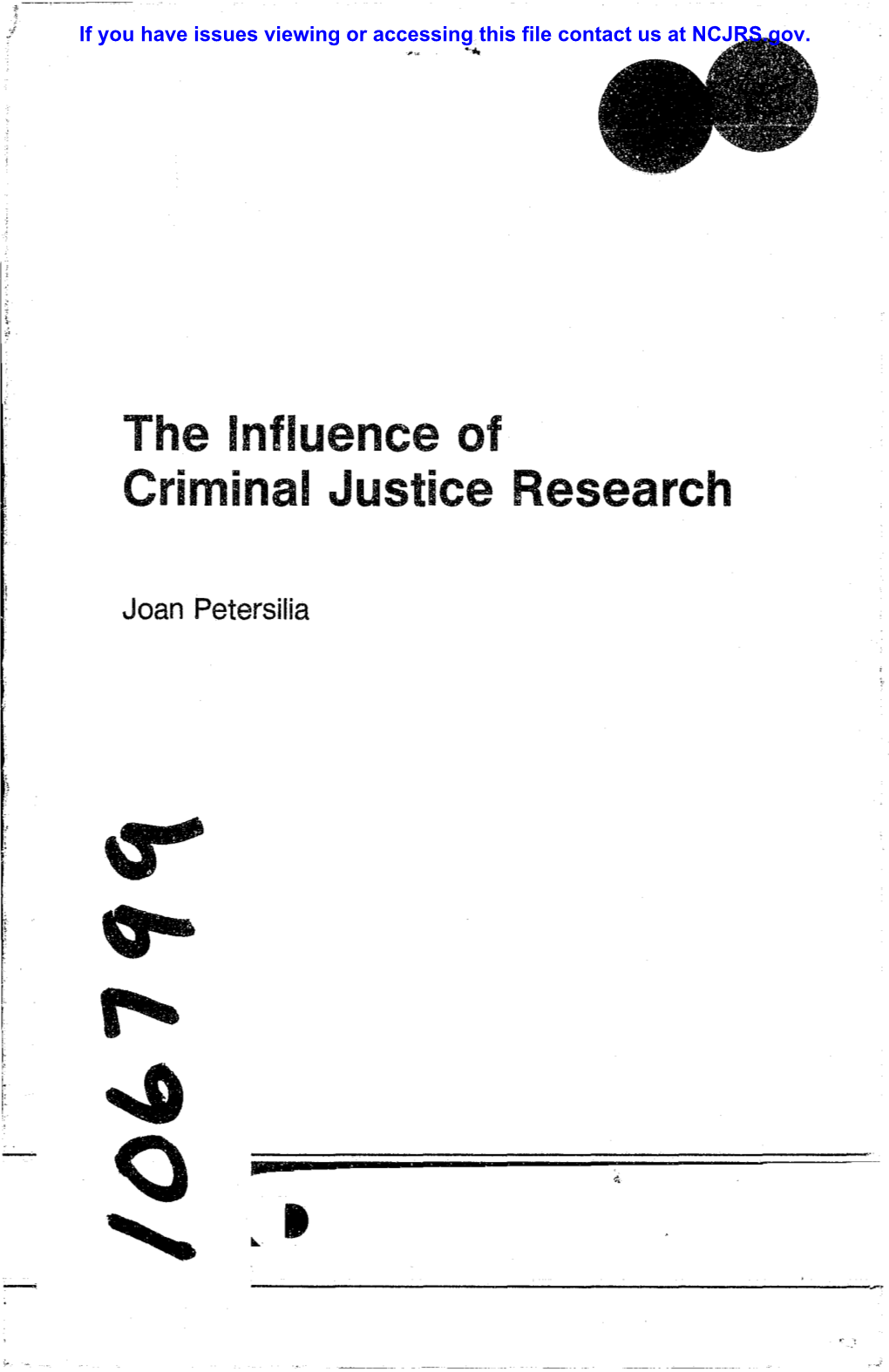 The Influence of Criminal Justice Research