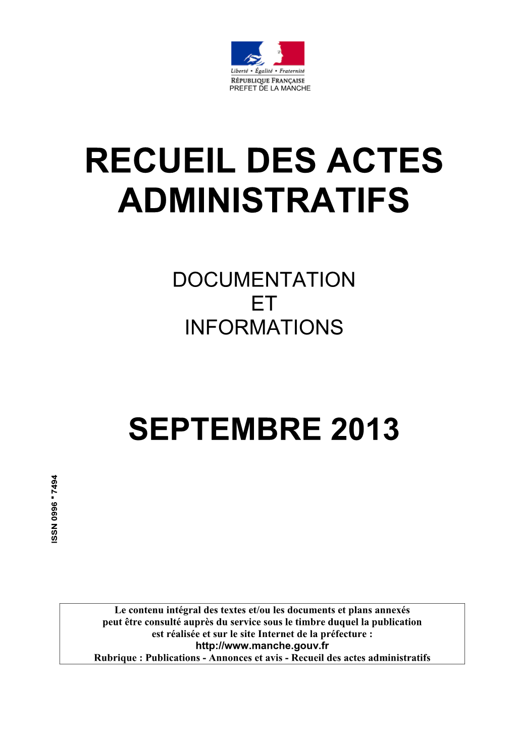 Recueil Des Actes Administratifs