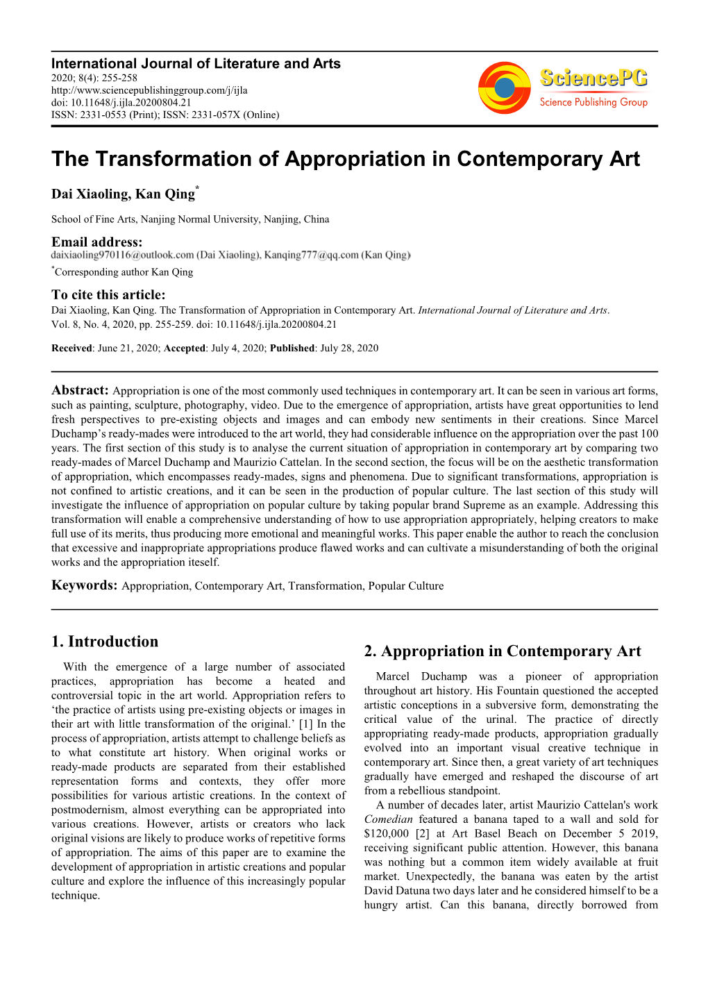 The Transformation of Appropriation in Contemporary Art