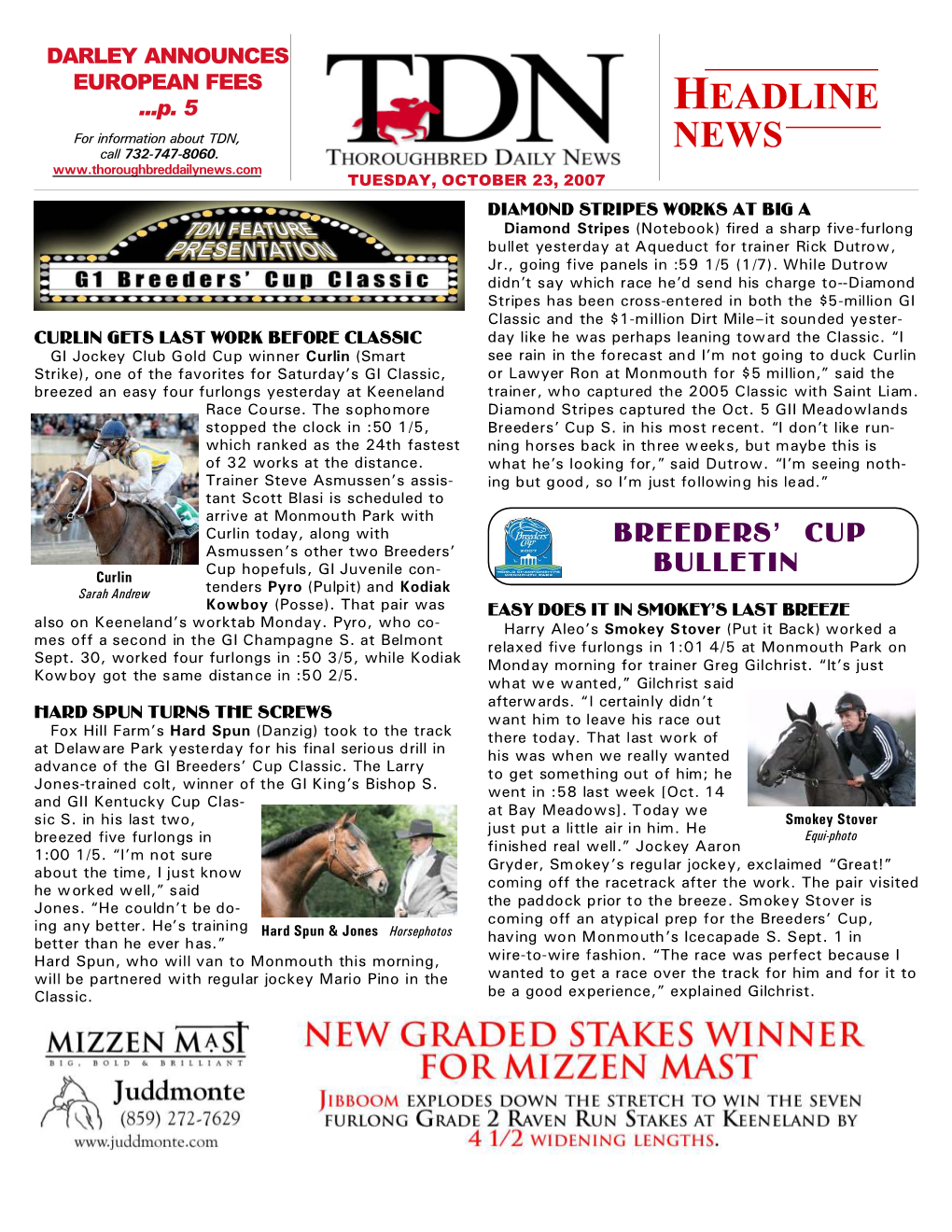 HEADLINE NEWS • 10/23/07 • PAGE 2 of 10