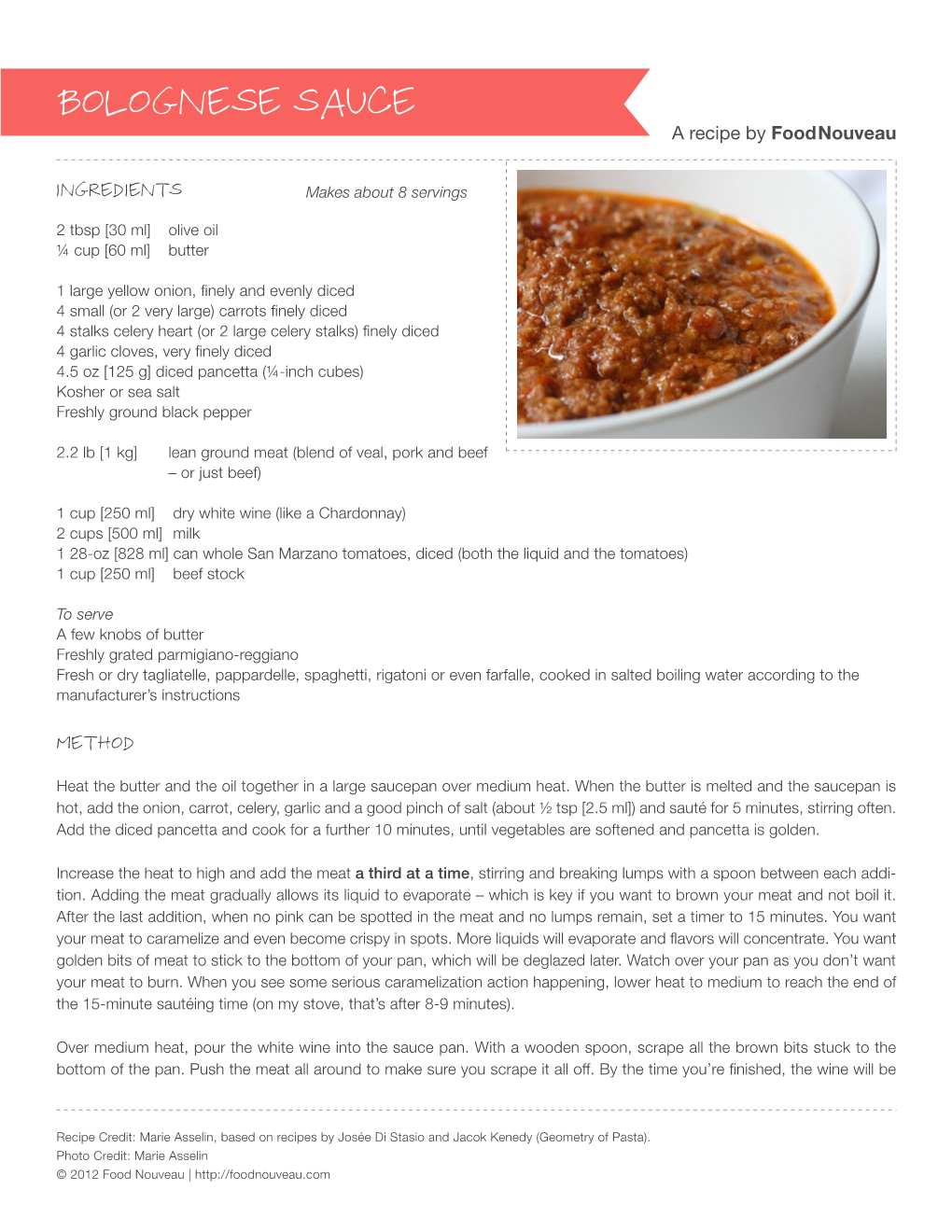 BOLOGNESE SAUCE a Recipe by Food Nouveau