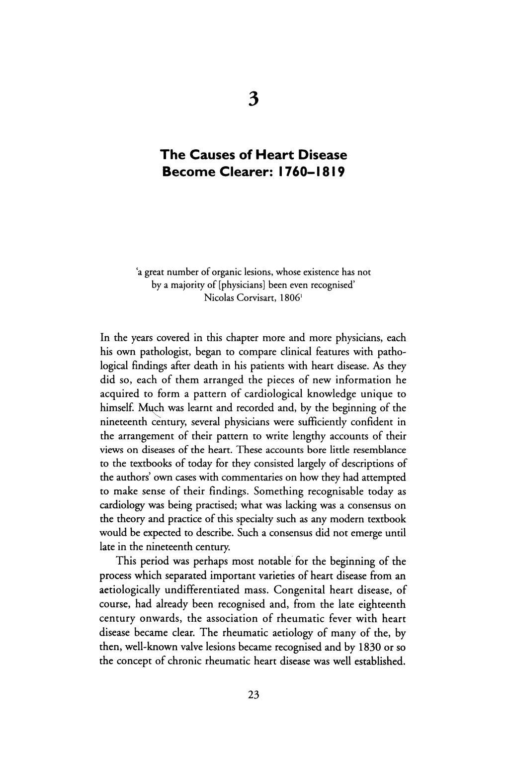 The Causes of Heart Disease Become Clearer: 1760-1819