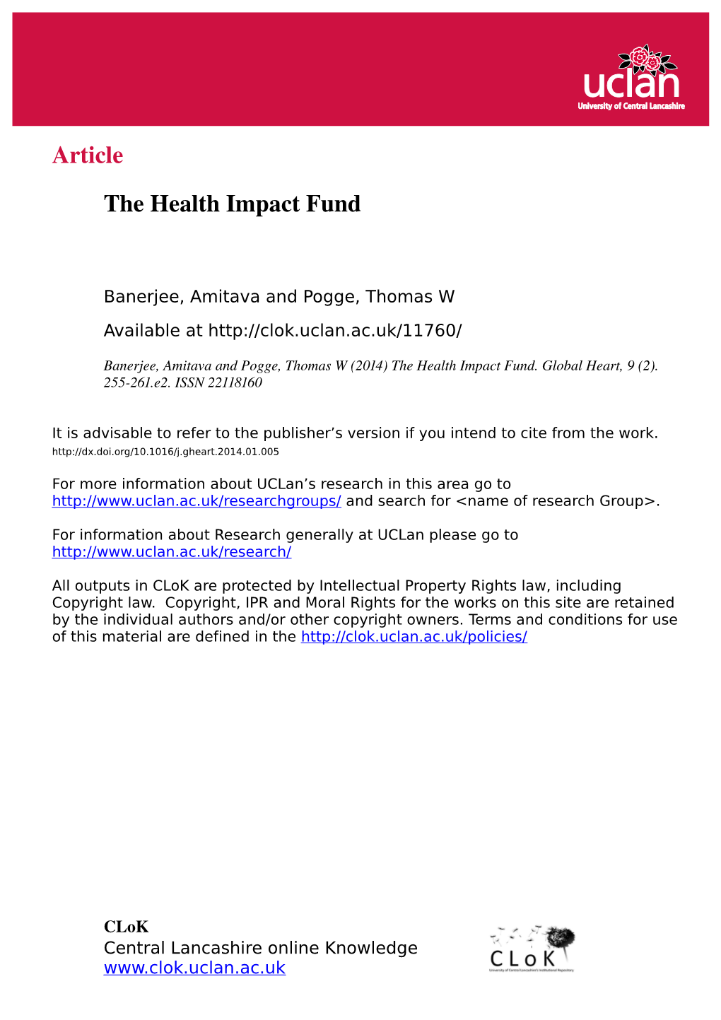 Article the Health Impact Fund