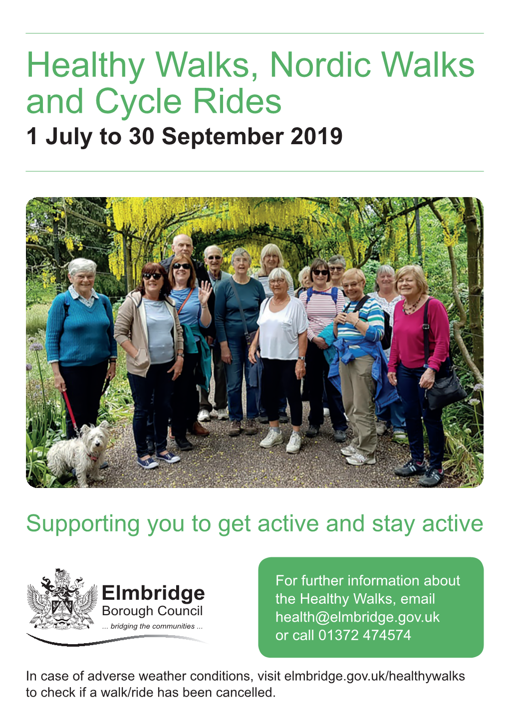 Healthy Walks, Nordic Walks and Cycle Rides 1 July to 30 September 2019