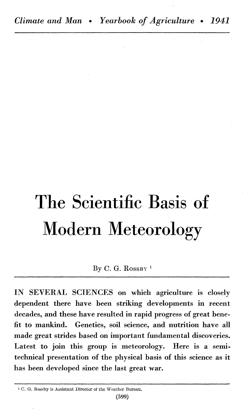 The Scientific Basis of Modern Meteorology