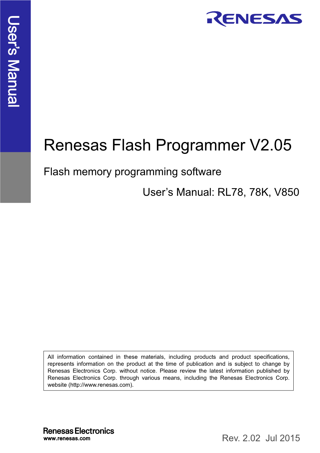 Renesas Flash Programmer V2.05