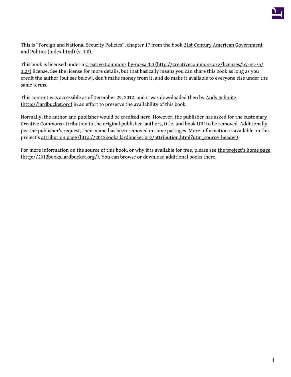 Foreign and National Security Policies”, Chapter 17 from the Book 21St Century American Government and Politics (Index.Html) (V