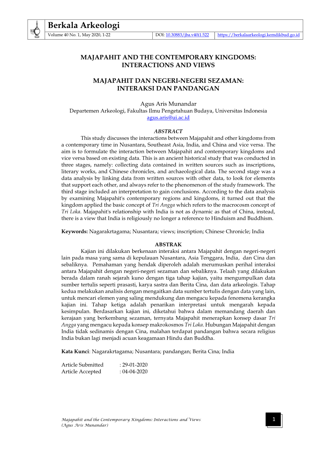 Majapahit and the Contemporary Kingdoms: Interactions and Views