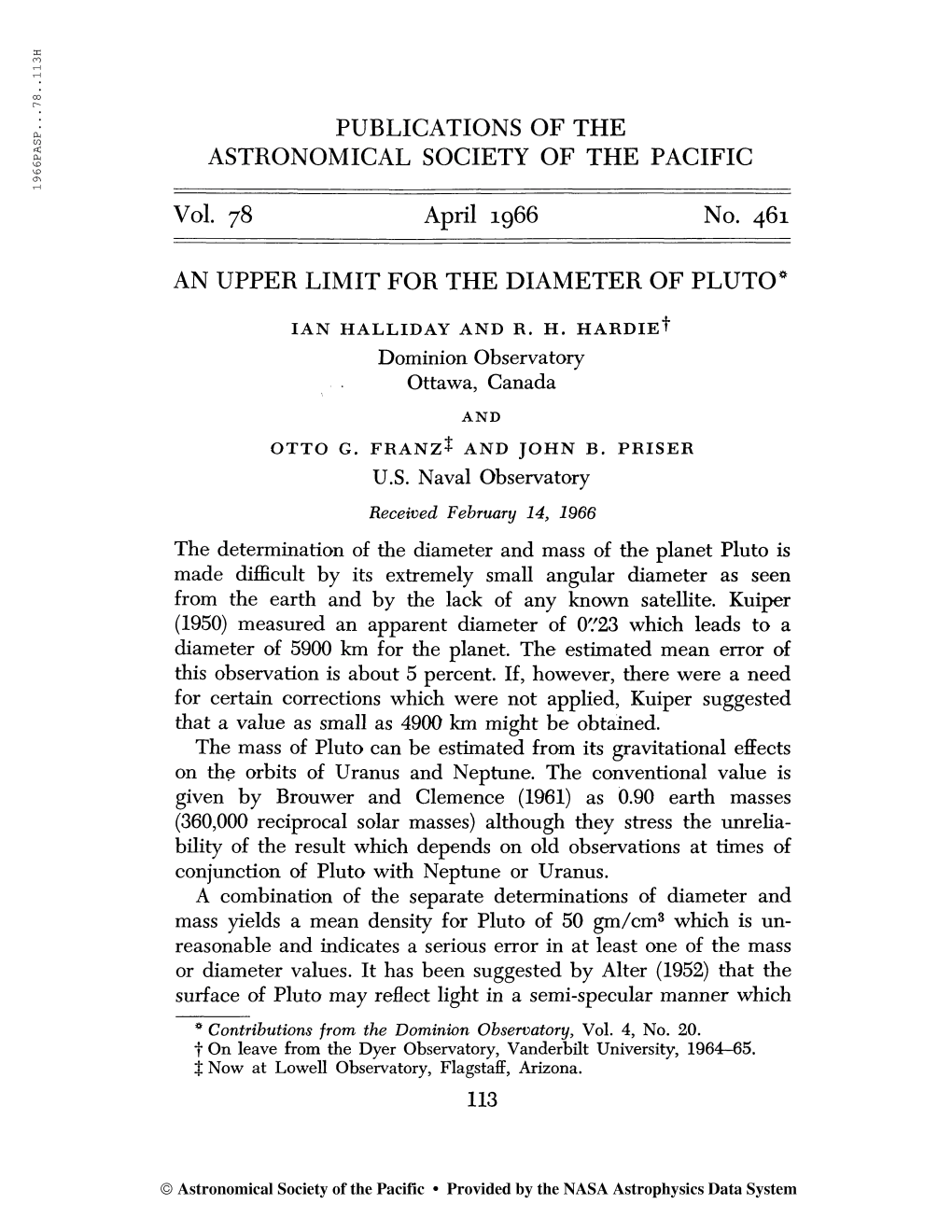 Publications of the Astronomical Society of the Pacific