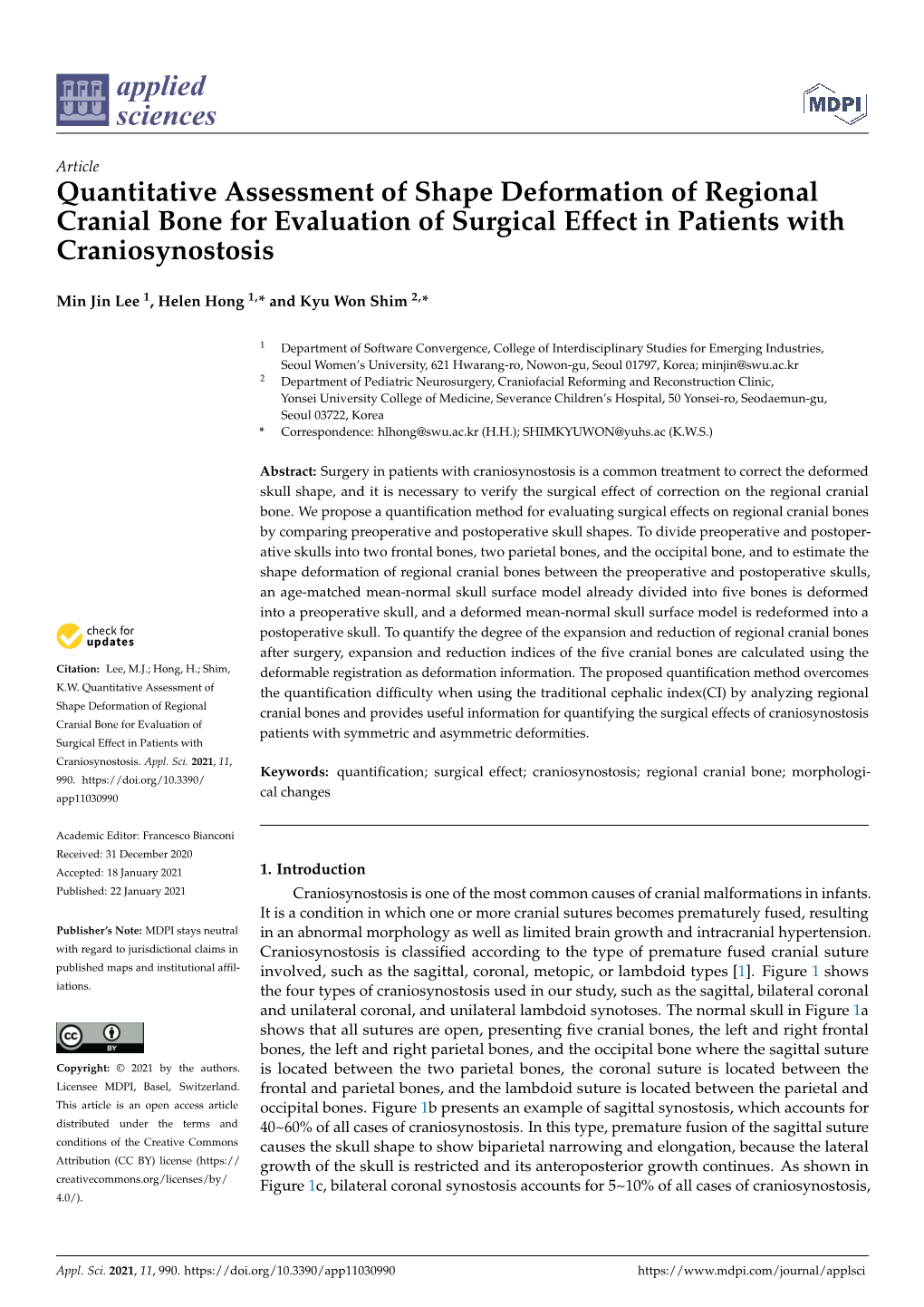 Quantitative Assessment of Shape Deformation of Regional Cranial Bone for Evaluation of Surgical Effect in Patients with Craniosynostosis