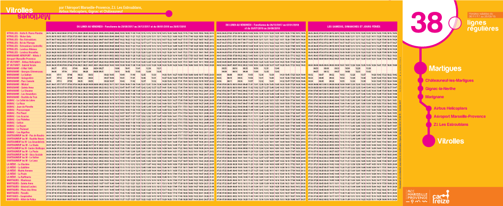 Vitrolles Horaires Valables Du 06/11/17 Au 26/08/18