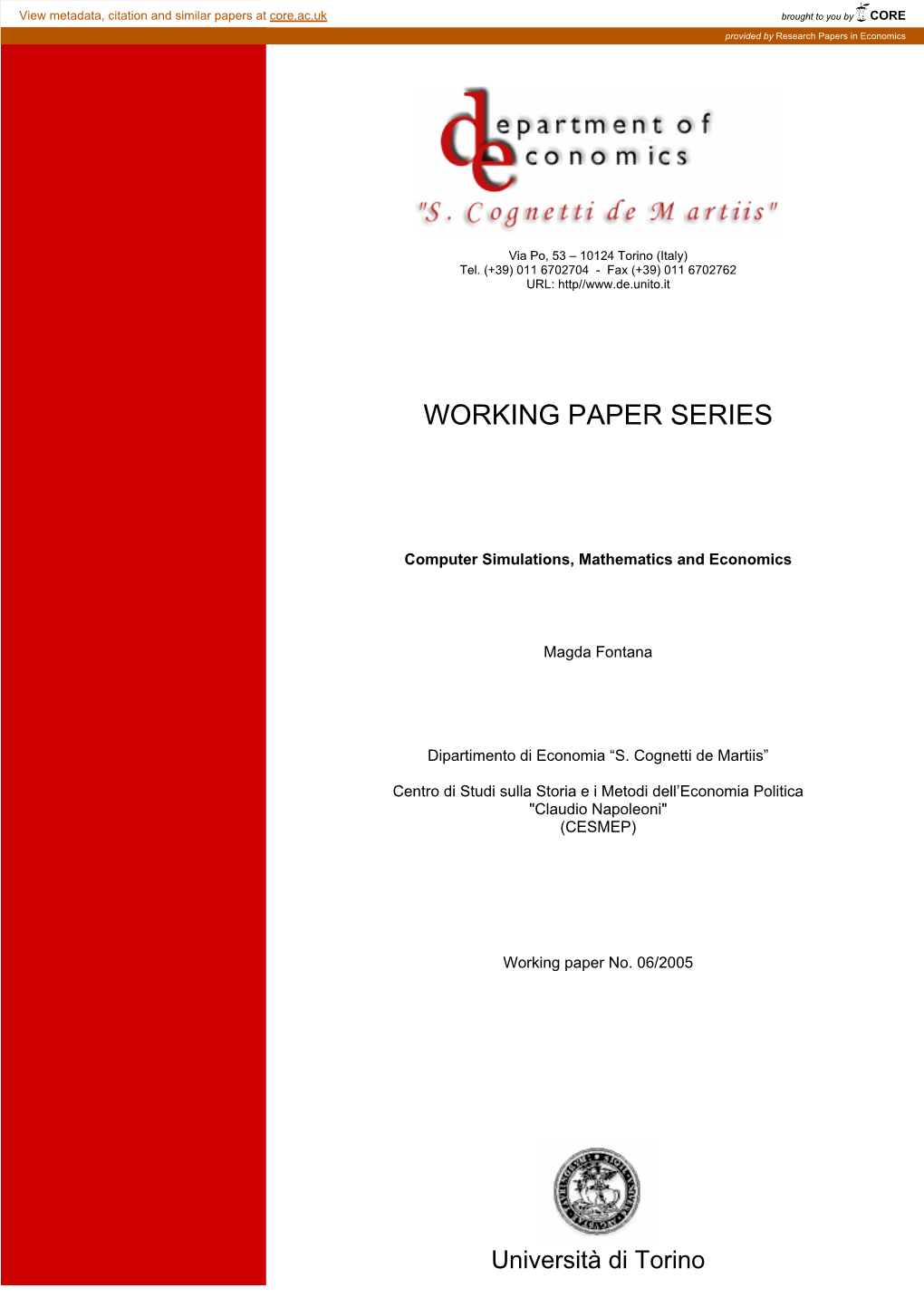 Working Paper Series