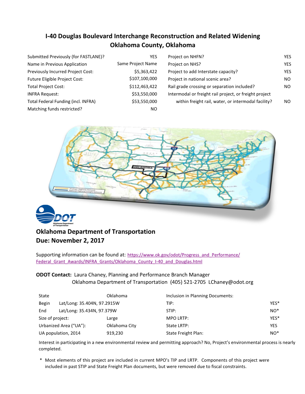 I-40 Douglas Boulevard Interchange Reconstruction and Related Widening Oklahoma County, Oklahoma