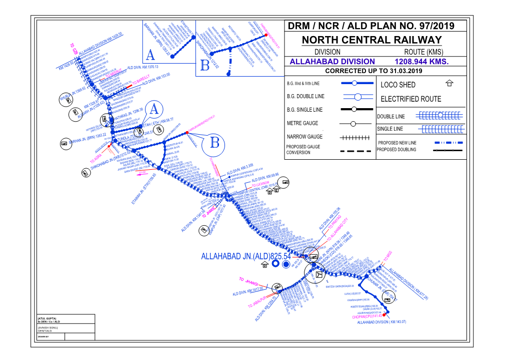 Ald Divn. Km.1317.20 Shahnagar Timarua(Sww)12.04Vasundhara (Vsr)43.69 Barahan Jn