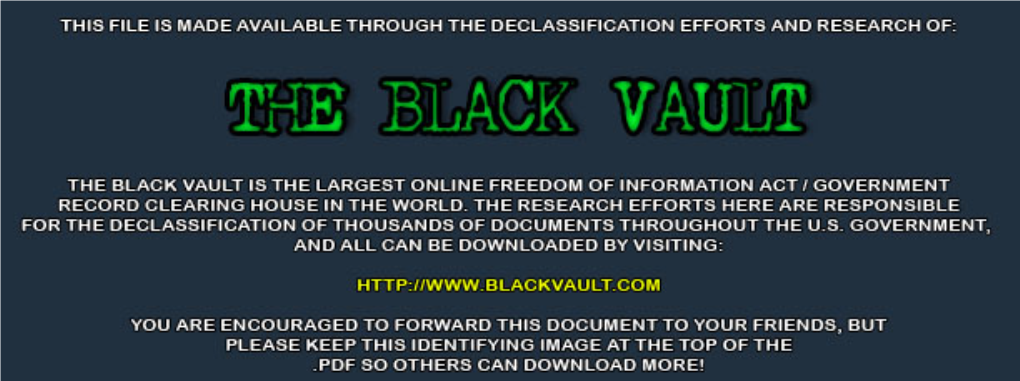 Entry for MKULTRA, the DNI Located CIA Material and Referred It to Us on 18 January 2013 for Review and Direct Response to You