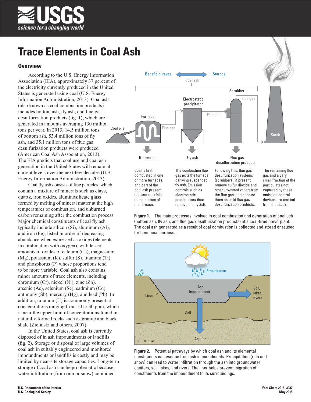 Trace Elements in Coal Ash Overview According to the U.S