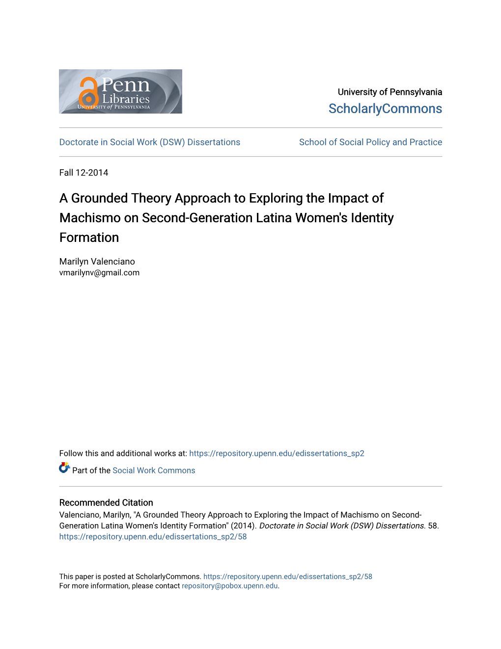 A Grounded Theory Approach to Exploring the Impact of Machismo on Second-Generation Latina Women's Identity Formation