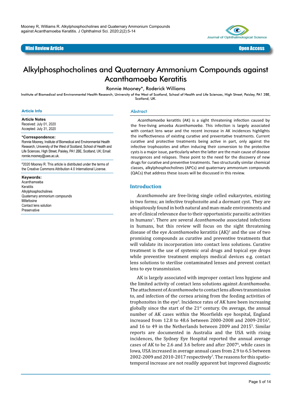 Alkylphosphocholines and Quaternary Ammonium Compounds Against Acanthamoeba Keratitis