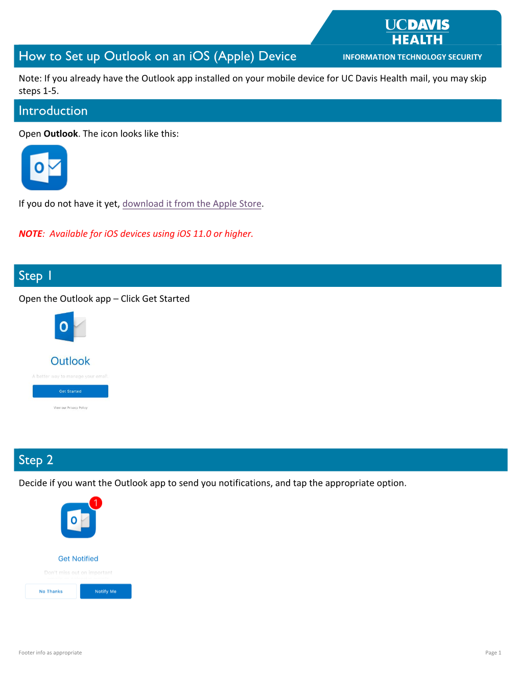 How to Set up Outlook on an Ios (Apple) Device Introduction Step 1 Step 2