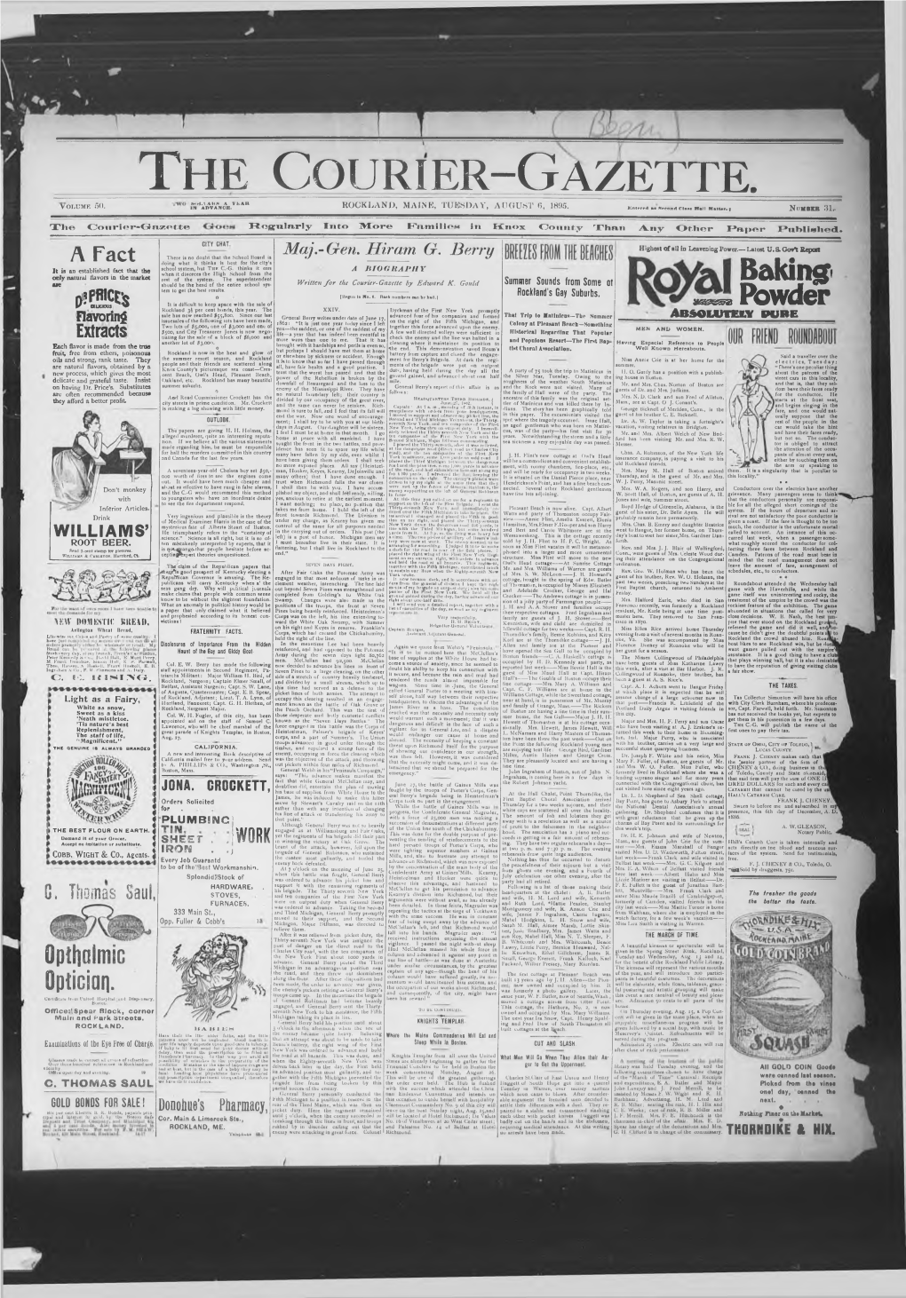 Courier Gazette : August 6, 1895