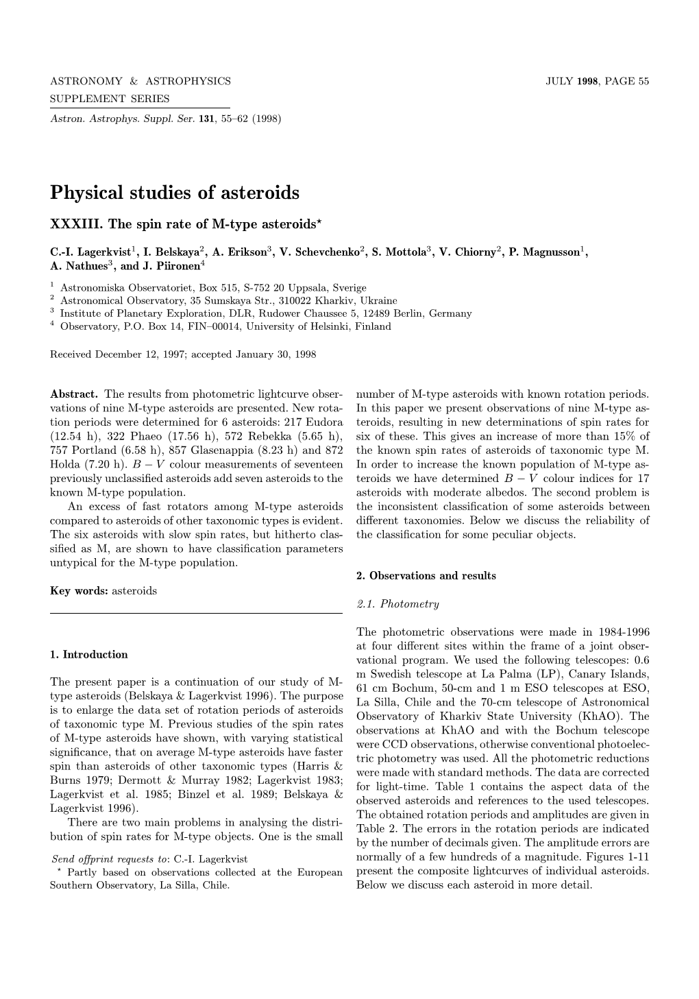 XXXIII. the Spin Rate of M-Type Asteroids?