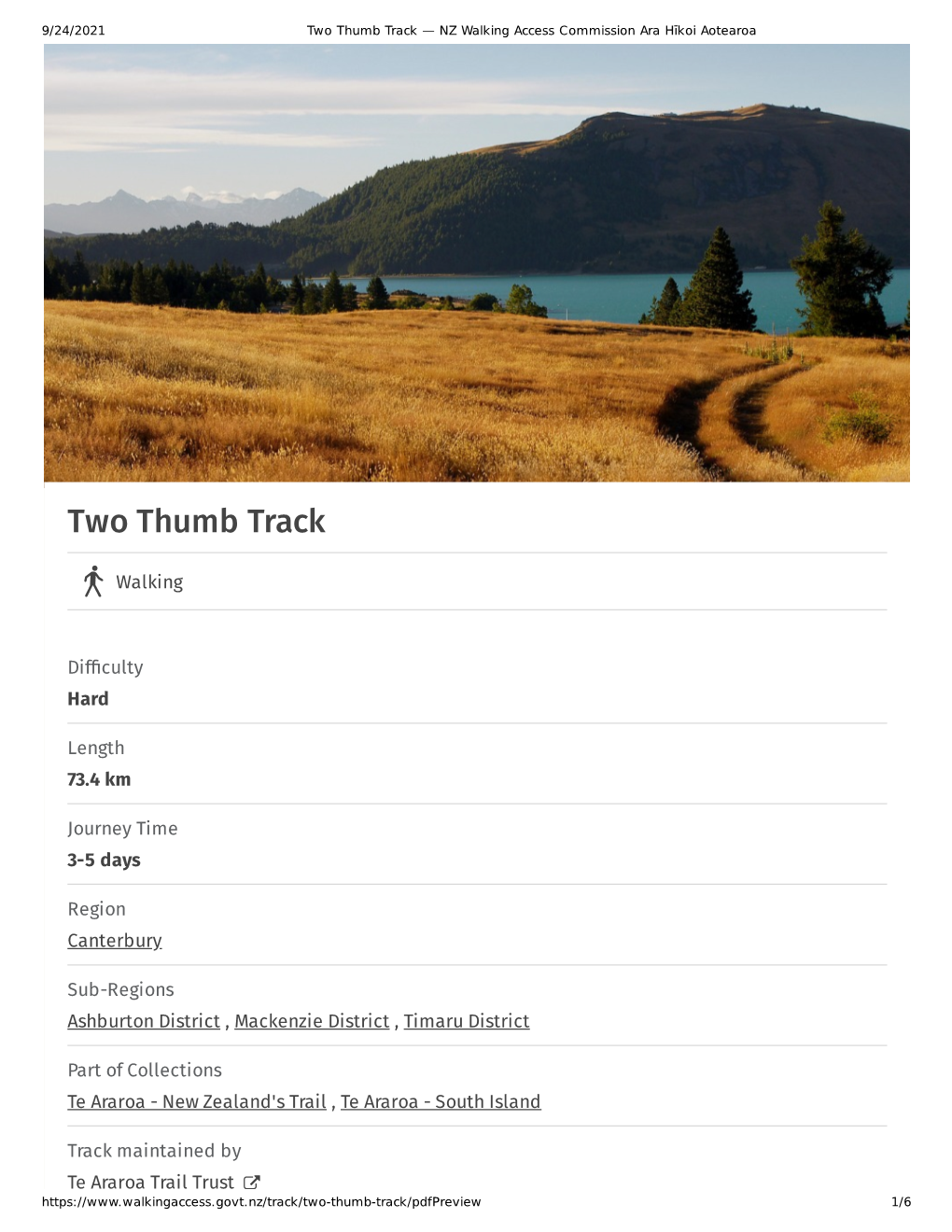 Two Thumb Track — NZ Walking Access Commission Ara Hīkoi Aotearoa