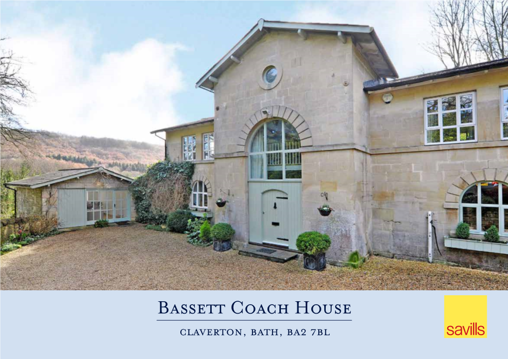 Bassett Coach House Claverton, Bath, Ba2 7Bl