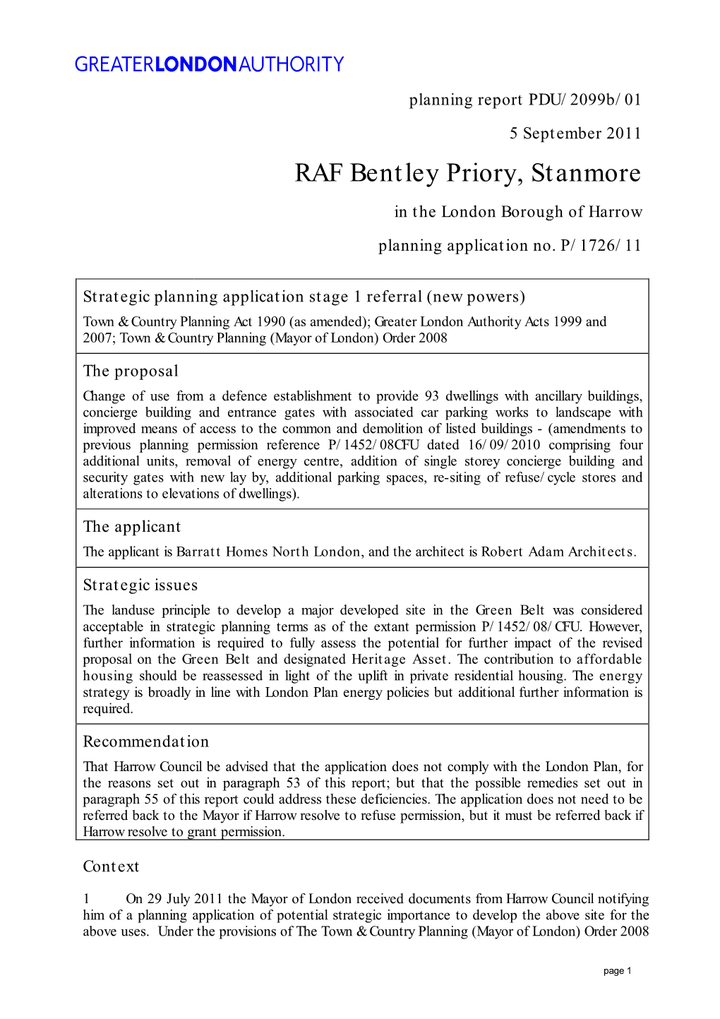 RAF Bentley Priory, Stanmore