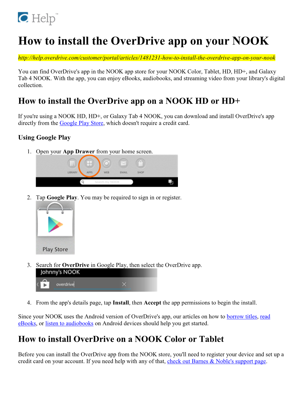 How to Install the Overdrive App on Your NOOK