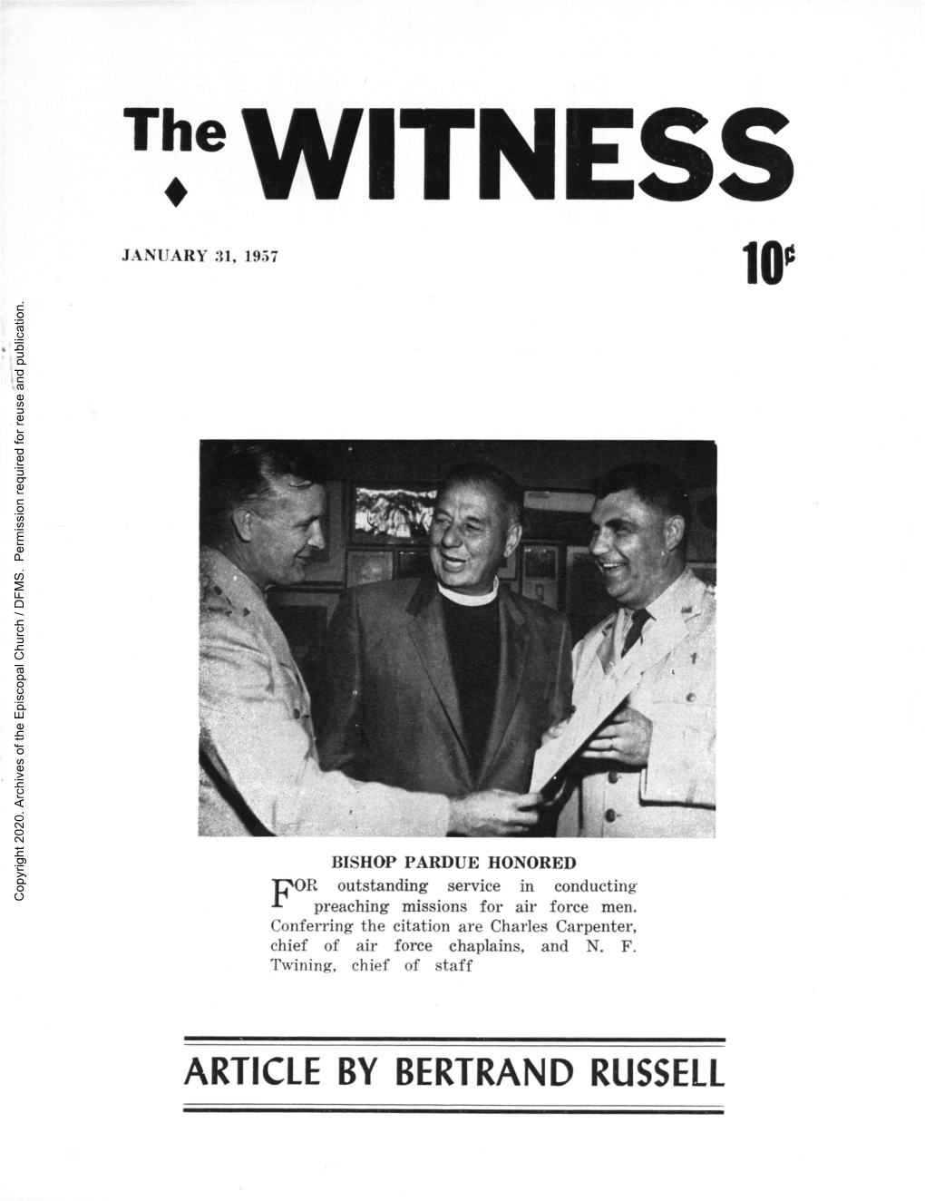 1957 the Witness, Vol. 44, No. 1. January 31, 1957