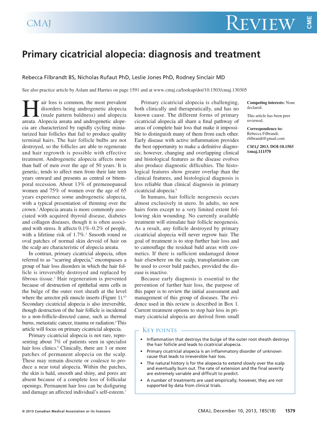 Primary Cicatricial Alopecia: Diagnosis and Treatment