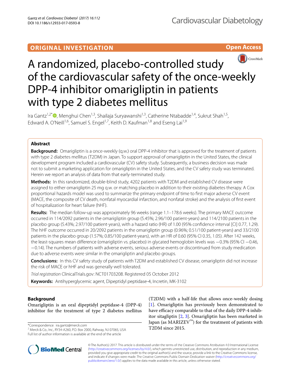 A Randomized, Placebo-Controlled Study