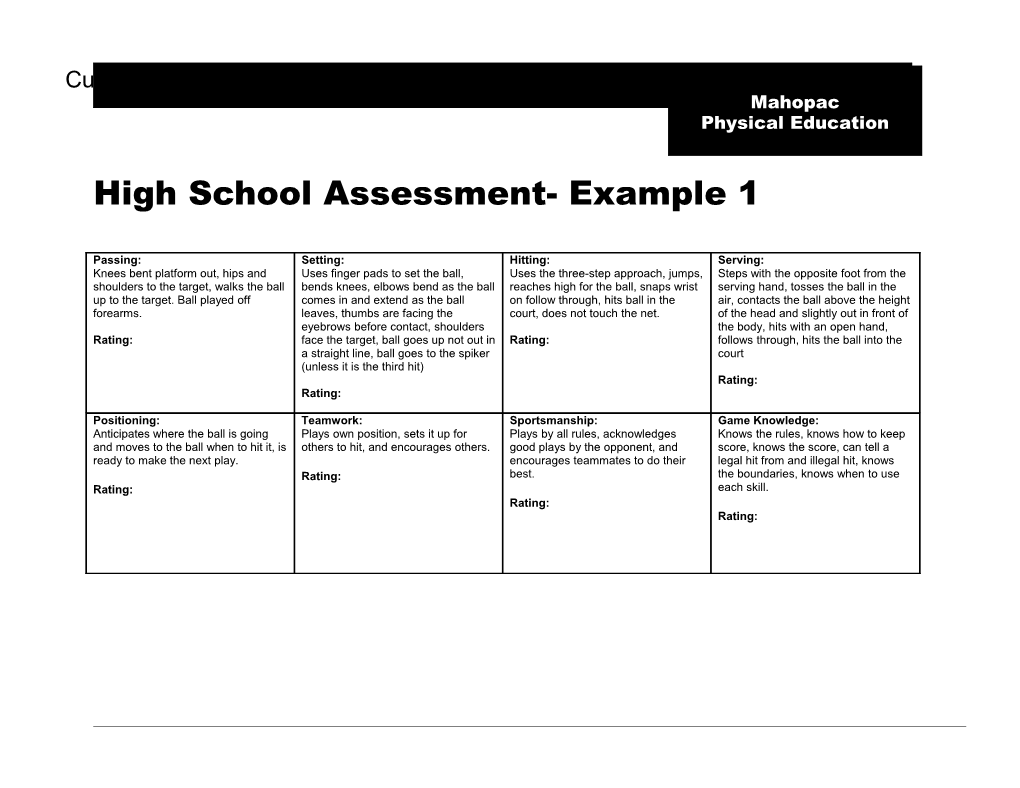 Curriculum and Assessment Guide