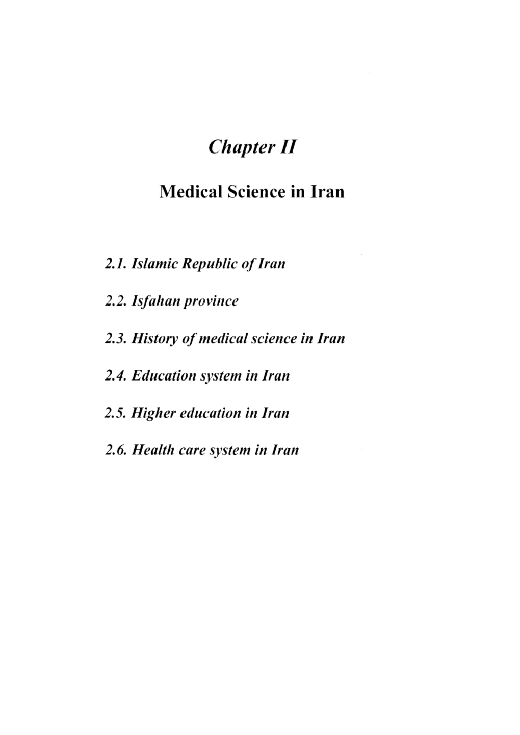 Chapter II Medical Science in Iran