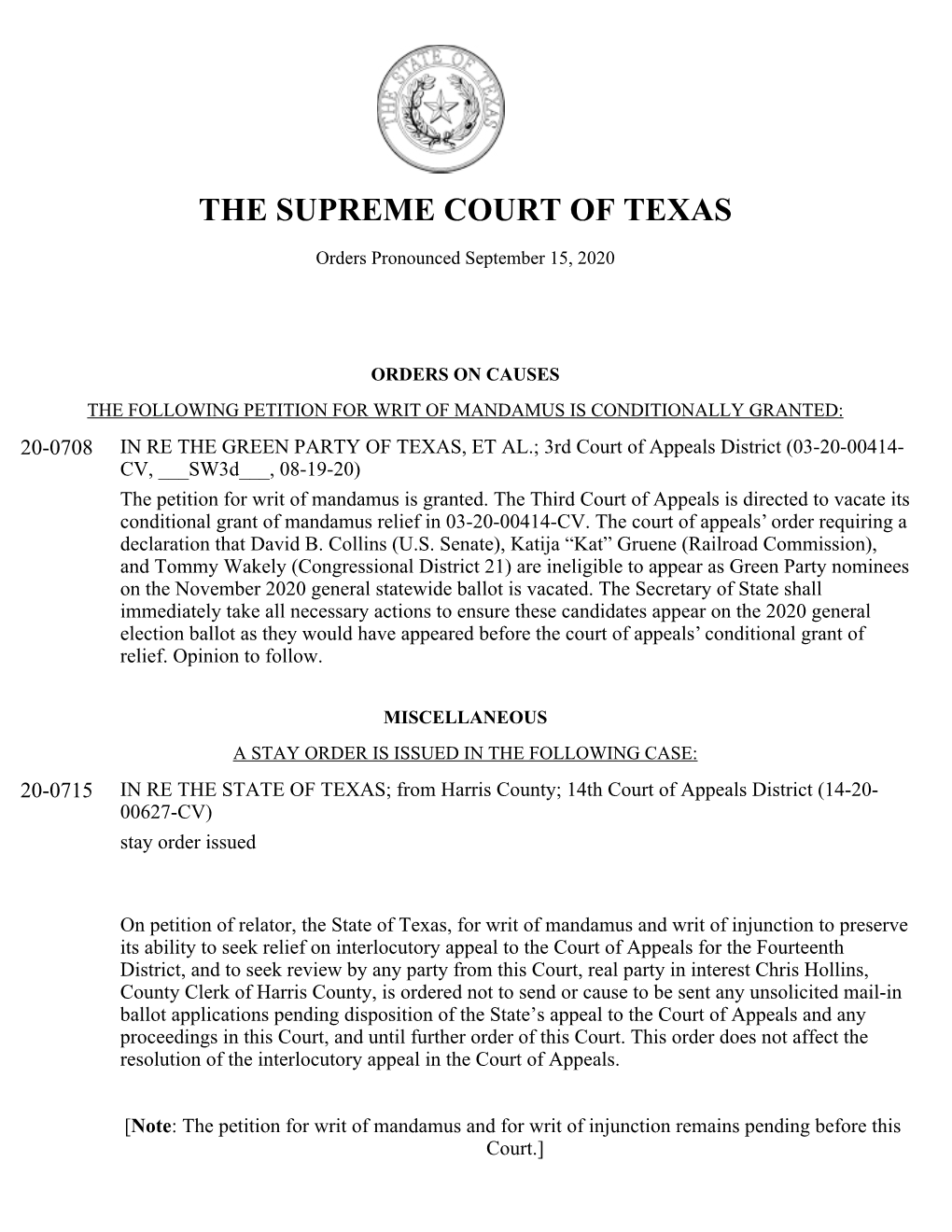 The Supreme Court of Texas