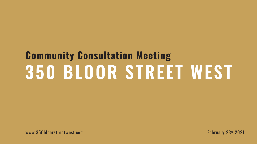 Community Consultation Meeting