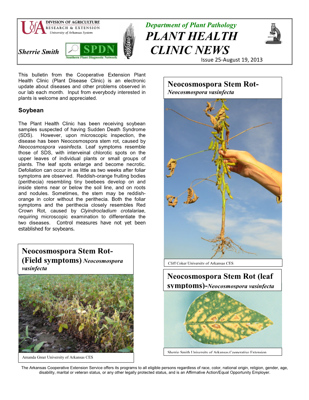 Plant Health Clinic News, Issue 25, 2013