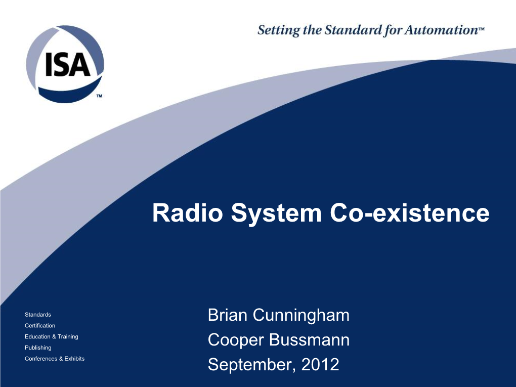 Radio System Co-Existence (September 2012)