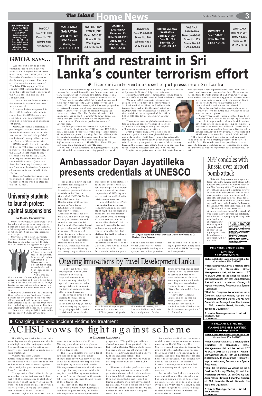 Thrift and Restraint in Sri Lanka's Counter Terrorism Effort