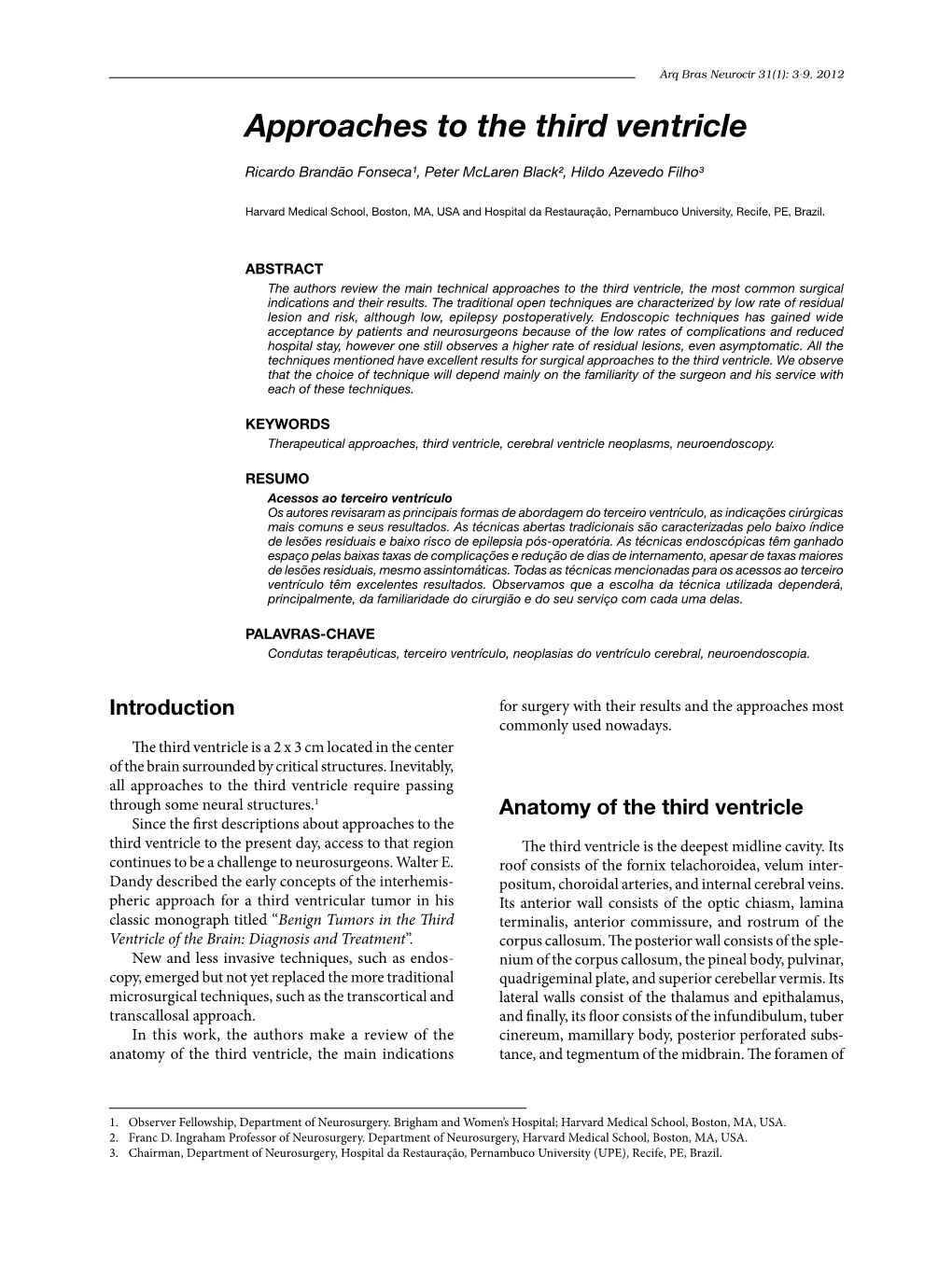 Approaches to the Third Ventricle