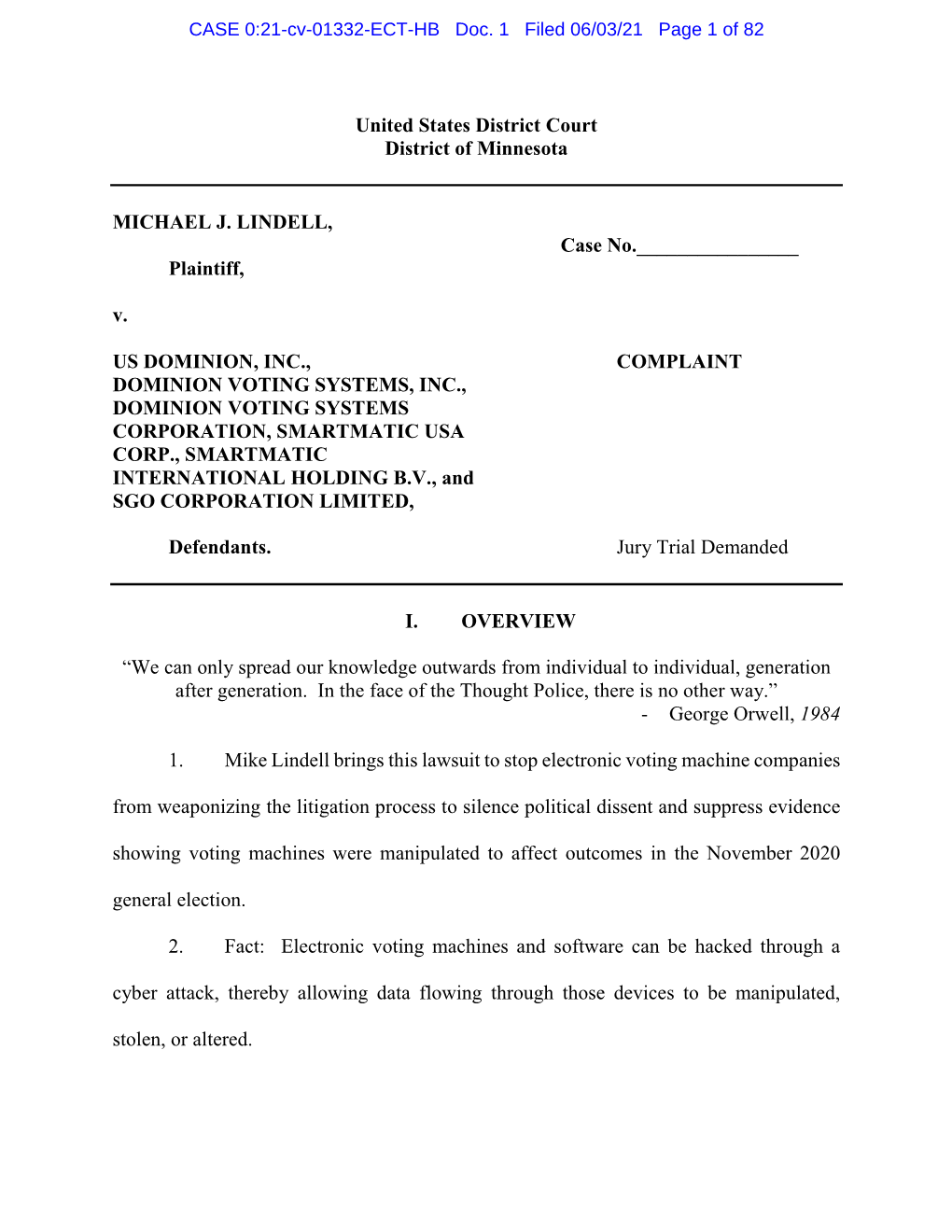 Lindell V. Dominion Lawsuit