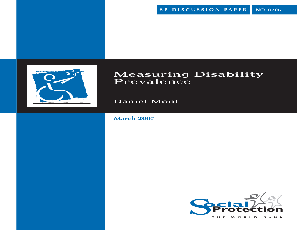 Measuring Disability Prevalence