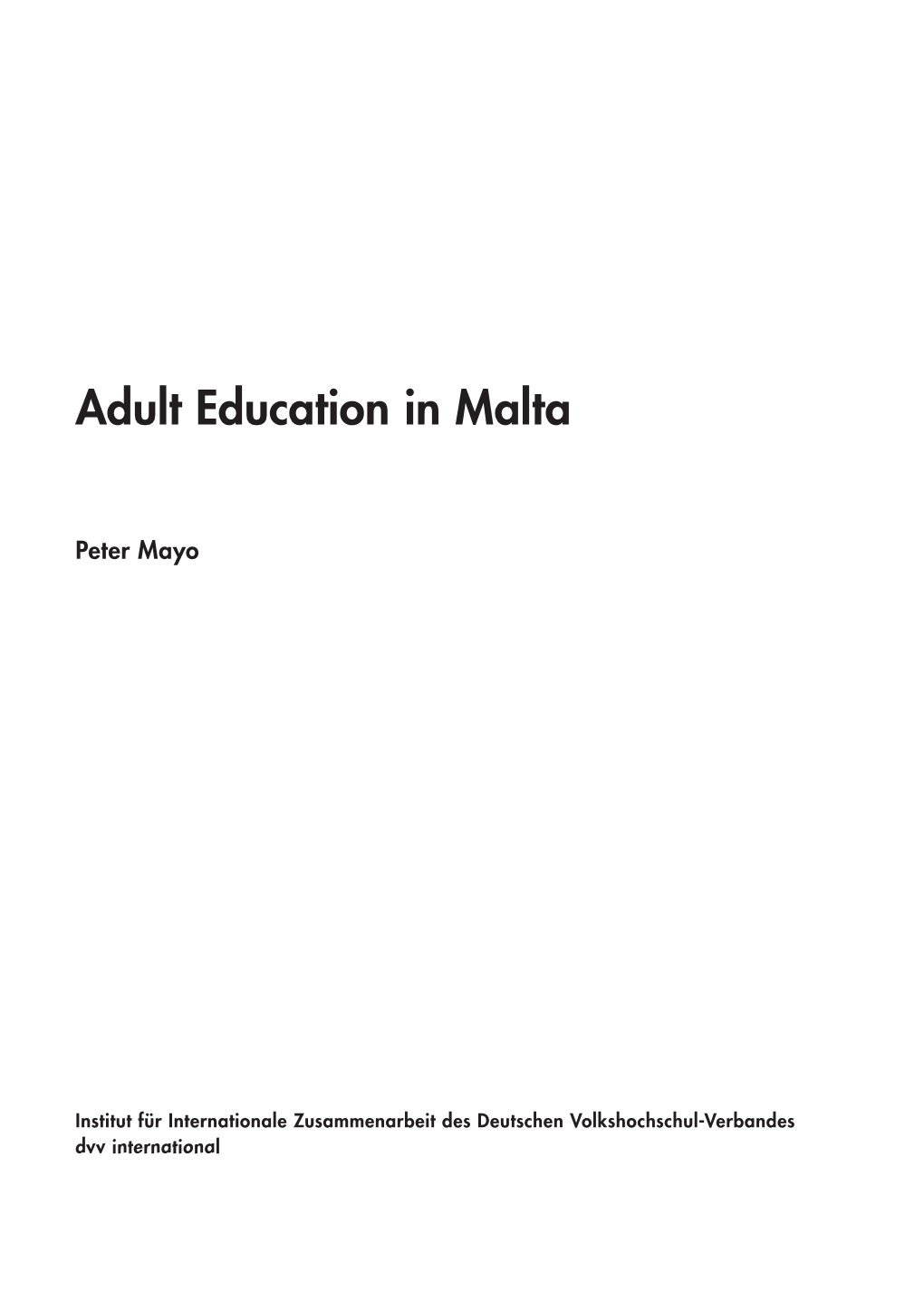 Adult Education in Malta