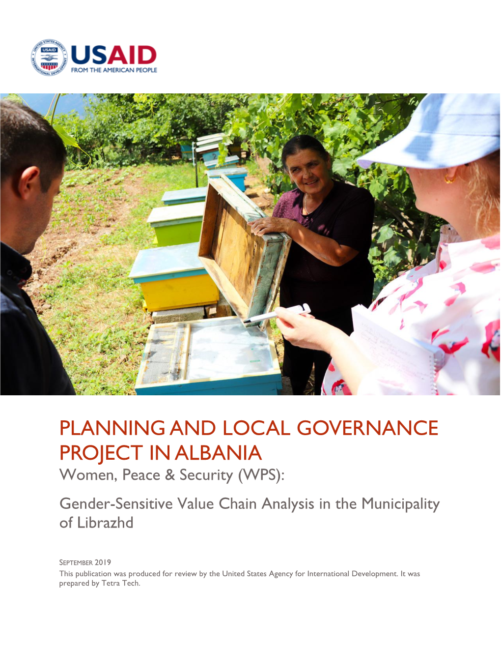 PLANNING and LOCAL GOVERNANCE PROJECT in ALBANIA Women, Peace & Security (WPS): Gender-Sensitive Value Chain Analysis in the Municipality of Librazhd