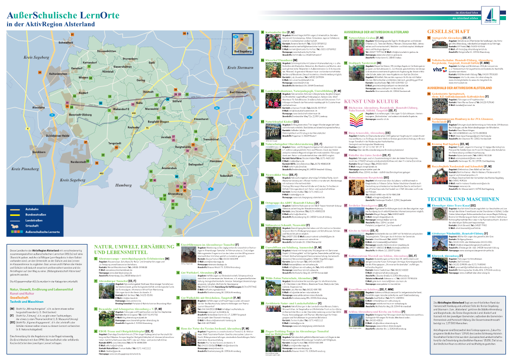Außerschulische Lernorte in Der Aktivregion Alsterland