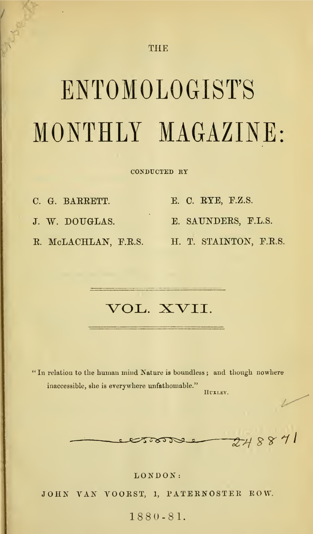 The Entomologist's Monthly Magazine