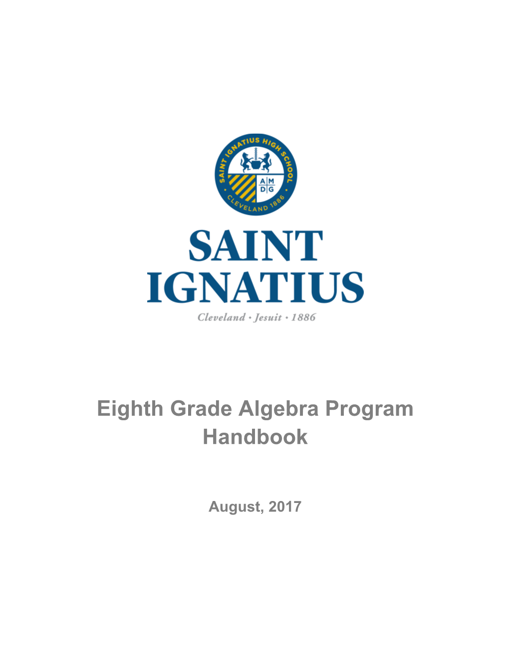 Eighth Grade Algebra Program Handbook
